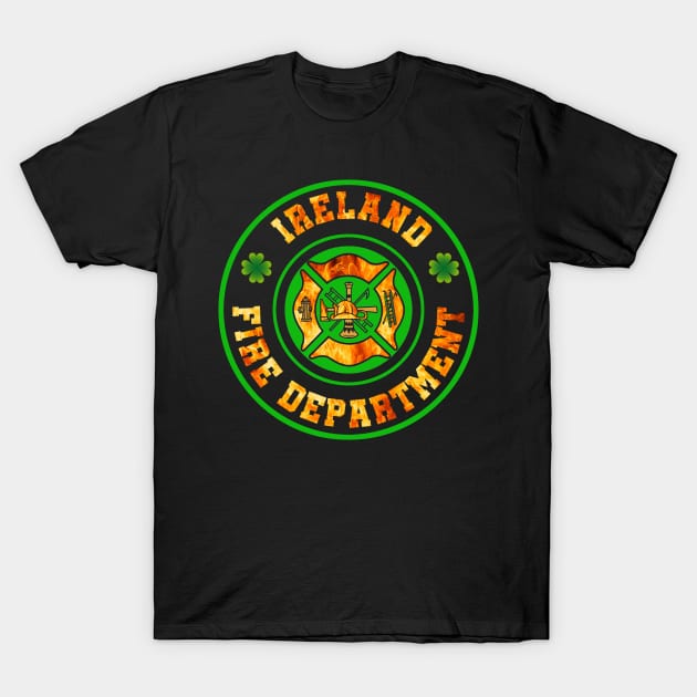 Ireland Fire Department T-Shirt Irish Firefighter Gift Tee T-Shirt by blimbercornbread